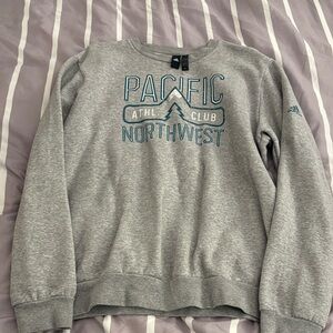 Adidas Gray crewneck with Teal Graphic